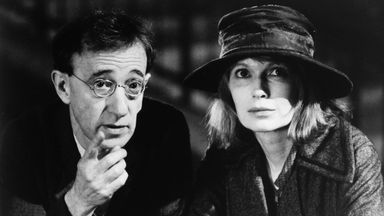 Woody Allen and Mia Farrow in Shadows And Fog. Pic: Metro-Goldwyn-Mayer Pictures/Sky UK